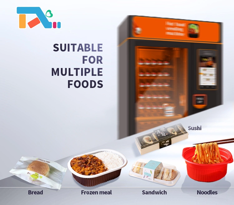 Hot Food Outdoor Ready Meals Vending Machine Smart Touch Screen Automatic Meal Fast Food Vending Machine with Microwave