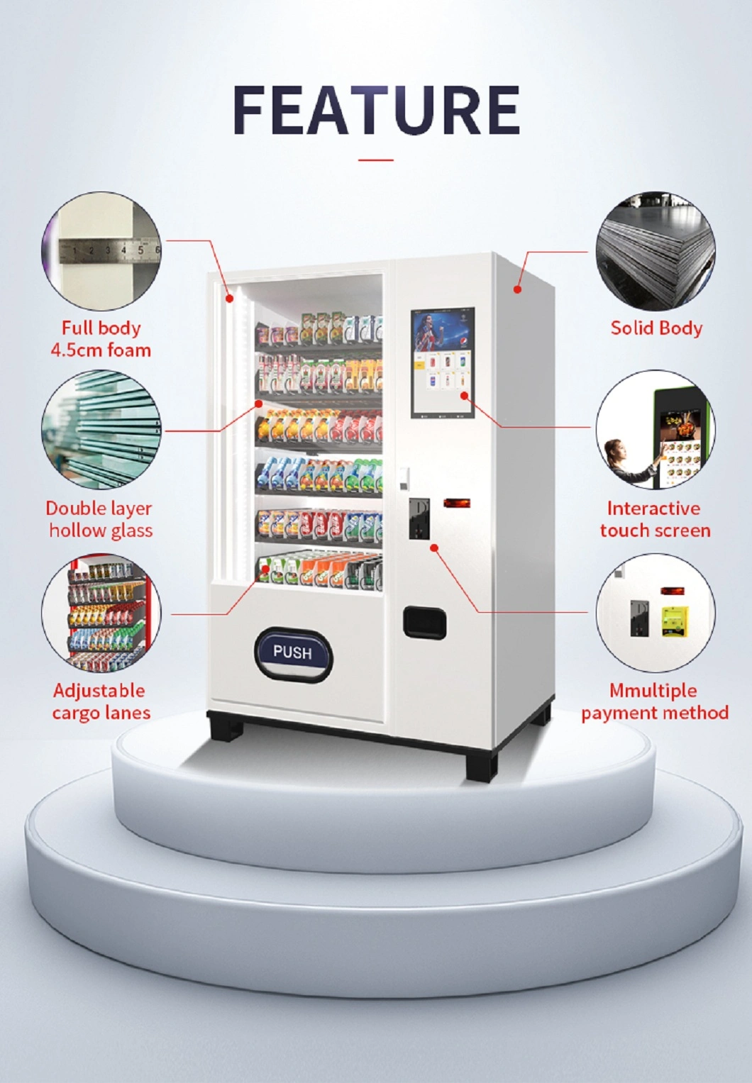 Vendlife Combo Food Vending Machine for Snack and Drink for Cold coffee Machine Cotton Candy Vending Machines Dispensers Machine