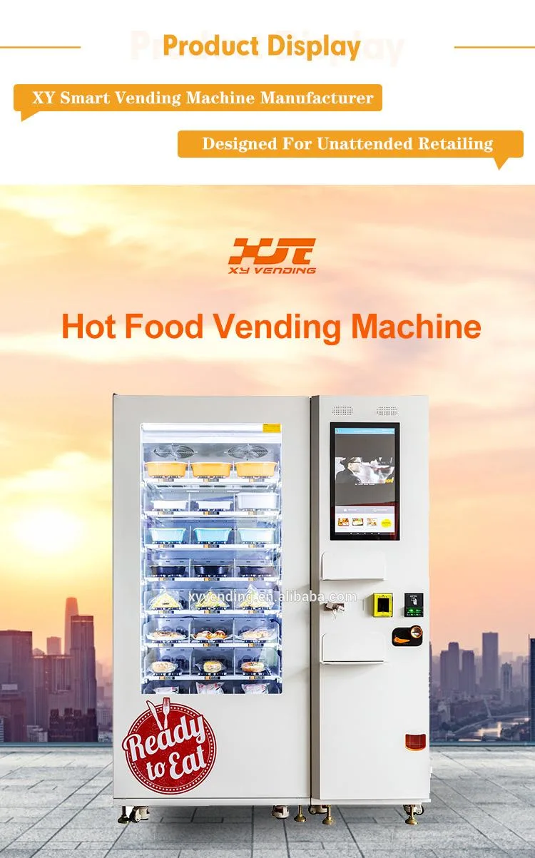 CE Approved! Hot Food Pizza Vending Machine for Sale Microwave Heated