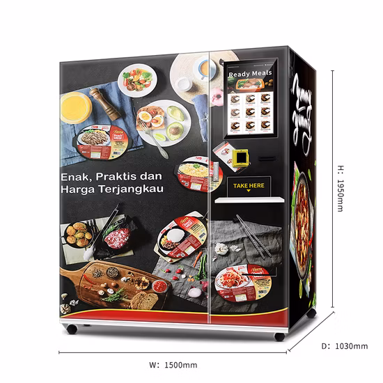 야외 즉석 식품 자동 판매기, 자동 뜨거운 음식 자동 판매기, 냉동